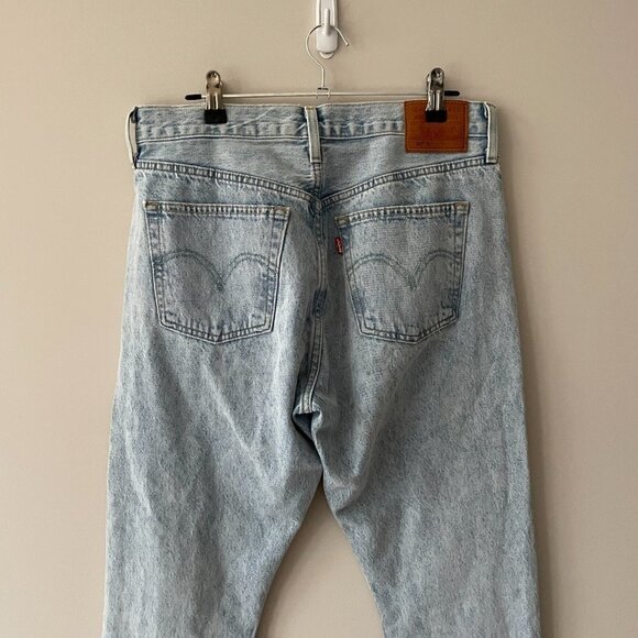 Levis 501 Skinny Denim Jeans Button-Fly Cropped Thunder & Lightening Blue 29 - Picture 6 of 10